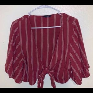 Maroon Crop Top